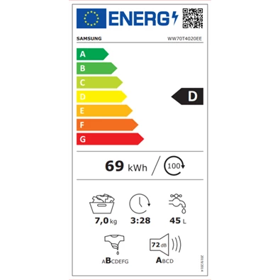 Samsung WW70T4020EE/LE 7 kg elöltöltős mosógép