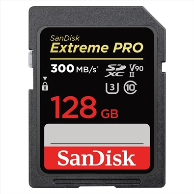 Sandisk 00121506 128GB SD (SDXC Class 10 UHS-II U3) Extreme Pro memória kártya