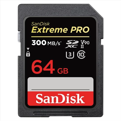 Sandisk 00121505 64GB SD (SDXC Class 10 UHS-II U3) Extreme Pro memória kártya