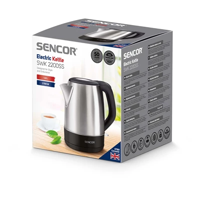 Sencor SWK 2200SS 1,2L-esinox-fekete vízforraló