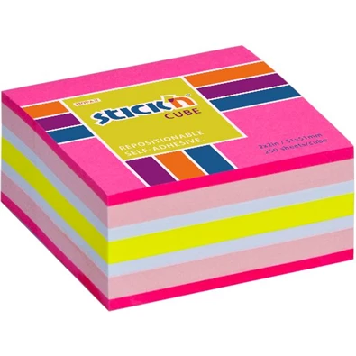 Stick`N 51x51 mm 250 lap neon pink mix öntapadó kockatömb