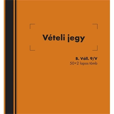 B.VALL.9/V 140x140mm 50x2lapos "Vételi jegy" nyomtatvány