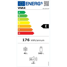 Vivax DD-207E W felülfagyasztós hűtőszekrény