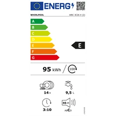 Whirlpool WBC 3C26 X beépíthető 14 terítékes mosogatógép