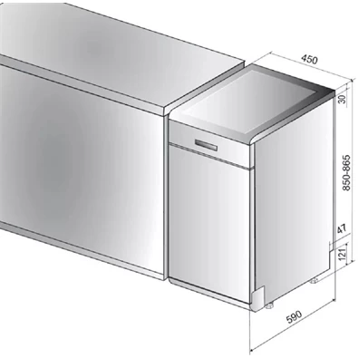 Whirlpool WSFO 3O34 PF keskeny 10 terítékes mosogatógép