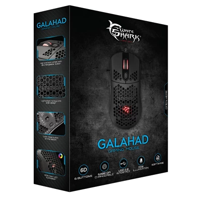 White Shark GALAHAD GM-5007B 6400 dpi fekete gamer egér