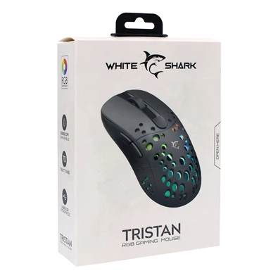 White Shark TRISTAN GM-9004 7D 12000 dpi, RGB fekete gamer egér